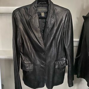 Vintage Banana Republic Double Breasted Genuine Leather Blazer - Size 6